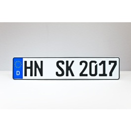 2 EU KFZ Kennzeichen / Autoschilder 520 X 110 mm inklusive einer