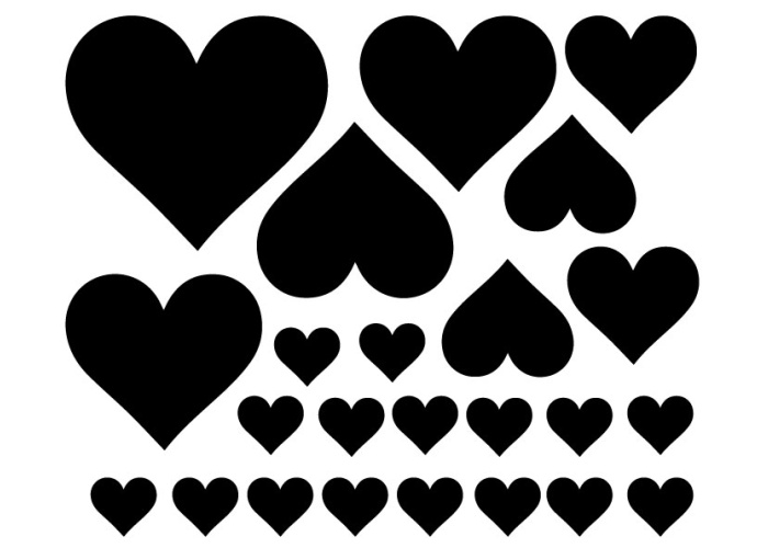 Guernsey Flagge Aufkleber 4er Set - Herzform 75mm, Wetterfest