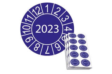 Jahresplakette 2023, Ø 30mm, 10/Bogen, in Jahresfarbe