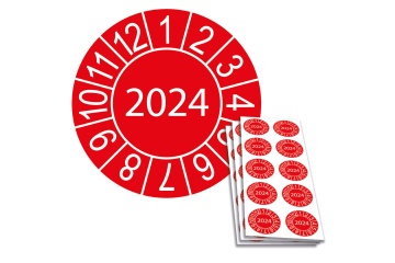 Jahresplakette 2024, Ø 30mm, 10/Bogen, in Jahresfarbe