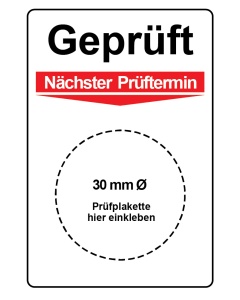 Grundplakette für Ø30mm Prüfplaketten, je 5 Stk.