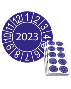 Jahresplakette 2023, Ø 30mm, 10/Bogen, in Jahresfarbe