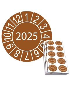 Jahresplakette 2025, Ø 30mm, 10/Bogen, in Jahresfarbe