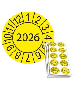 Jahresplakette 2026, Ø 30mm, 10/Bogen, in Jahresfarbe