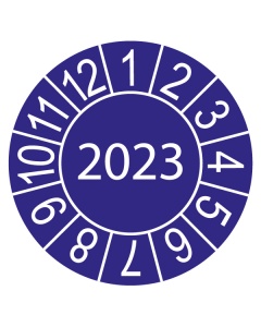 Jahresplakette 2023, Ø 20mm, 18/Bogen, in Jahresfarbe