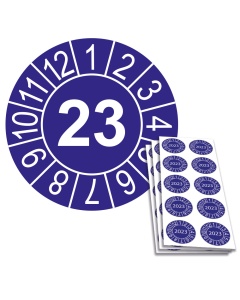 Jahresplakette 2023, Ø 30mm, 10/Bogen, in Jahresfarbe