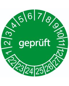 Prüfplaketten geprüft, Versch. Aufschriften, Bogen = 10 Plaketten