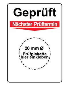 Grundplakette für Ø 20mm Prüfplaketten, je 5 Stk.