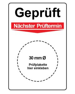 Grundplakette für Ø30mm Prüfplaketten, je 5 Stk.