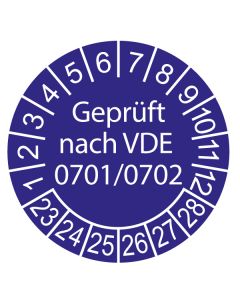 Prüfplaketten, Geprüft nach VDE 0701/0702, Bogen = 10 Plaketten