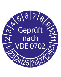 Prüfplaketten, Geprüft nach VDE 0702, Bogen = 10 Plaketten