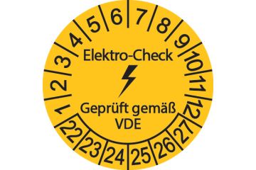 Prüfplaketten, Elektro-Check geprüft gemäß VDE, Bogen = 10 Plaketten