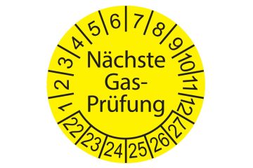 Gasprüfung Prüfplaketten, Bogen = 10 Plaketten