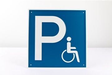 Parkplatz "Rollstuhlfahrer" Aluminium geprägt - 250 x 250 mm